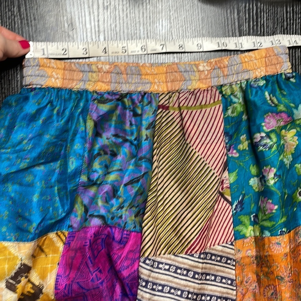 Vintage Silk Patchwork Silk Pants - image 5